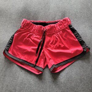 Womens Lululemon Lined Drawstring Waist Pinstripe Run Athletic Shorts